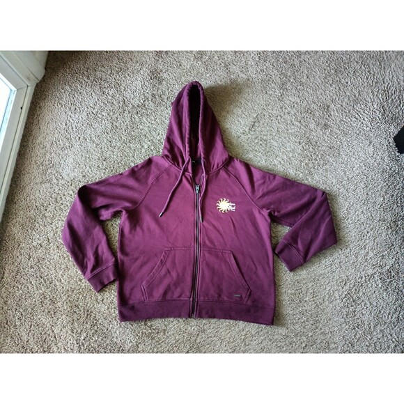 Roxy Tops - Roxy Hoodie Sweatshirt Women's Size XL Burgundy Full Zip Fleece Jacket